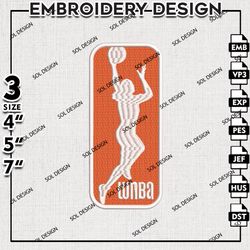 WNBA Logo embroidery Designs, WNBA embroidery Design files , WNBA Basketball Logo, Machine Embroidery Designs
