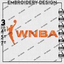 WNBA Logo embroidery Designs, WNBA Machine embroidery Design files , WNBA Logo Basketball , Machine Embroidery Designs