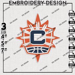 Connecticut Sun embroidery Designs, Connecticut Sun Machine embroidery files , WNBA Logo, Machine Embroidery Designs