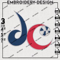 Washington Mystics embroidery Designs, Washington Mystics Logo Machine embroidery files , WNBA Logo, Embroidery Designs