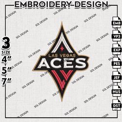 Las Vegas Aces embroidery Designs, WNBA Las Vegas Aces Logo Machine embroidery files , WNBA Logo, Embroidery Designs