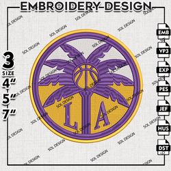 Los Angeles Sparks embroidery Designs, WNBA Los Angeles Sparks Machine embroidery files , WNBA Logo, Embroidery Designs