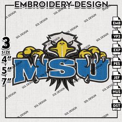 Morehead State Eagles embroidery Designs, Ncaa Morehead State Eagles machine embroidery, Ncaa Eagles, NCAA embroidery