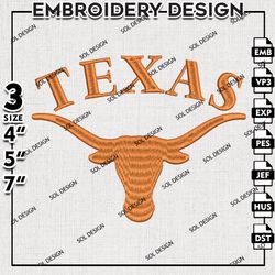 Texas Longhorns embroidery Designs, Ncaa Texas Longhorns machine embroidery, Ncaa Texas Longhorns Logo, NCAA embroidery