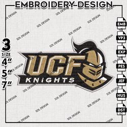 UCF Knights embroidery Designs, Ncaa UCF Knights machine embroidery, Ncaa UCF Knights Logo, NCAA embroidery