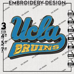 Ncaa UCLA Bruinsl embroidery Designs, UCLA Bruins machine embroidery, Ncaa UCLA Bruins Logo, NCAA embroidery
