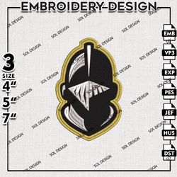 Ncaa Army Black Knights embroidery Designs, Army Black Knights machine embroidery files, Ncaa Logo, NCAA embroider