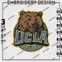 Ncaa UCLA Bruinsl embroidery Designs, UCLA Bruins machine embroidery files, Ncaa UCLA Bruins Logo, NCAA embroidery