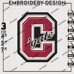 Ncaa Colgate Raiders embroidery Designs, Colgate Raiders machine embroidery files, Ncaa Colgate Logo, NCAA embroidery