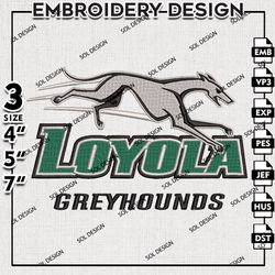 Ncaa Loyola Maryland Greyhounds embroidery Designs, Loyola Maryland machine embroidery, Greyhounds Logo, NCAA embroidery