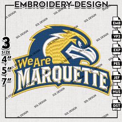 Marquette Golden Eagles embroidery Designs Files, Ncaa Marquette Golden Eagles machine embroidery, NCAA Logo embroidery