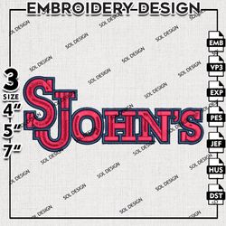 St Johns Red Storm embroidery Designs, Ncaa St Johns Red Storm machine embroidery Files, Ncaa, NCAA Logo embroidery