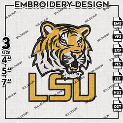 LSU Tigers embroidery designs, LSU Tigers embroidery files, Ncaa LSU Tigers embroidery, NCAA embroidery