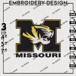 Missouri Tigers embroidery design files, Missouri Tigers embroidery, Ncaa Missouri Tigers embroidery, Ncaa Embroidery