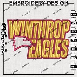 Winthrop Eagles Embroidery Designs, NCAA Winthrop Eagles Logo, Winthrop Eagles machine Embroidery Design Files