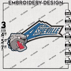 UNC Asheville Bulldogs Embroidery Design , UNC Asheville Logo, UNC Asheville Bulldogs machine Embroidery Designs