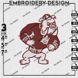 Alabama A&M Bulldogs Embroidery Design, AAMU Bulldogs Logo Design, Alabama A&M Bulldogs machine Embroidery Design Files