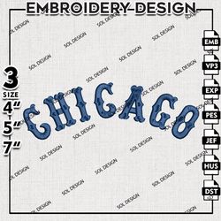 MLB Chicago White Sox Logo Embroidery Design, MLB Embroidery Files, MLB Chicago White Sox Embroidery, Machine Embroidery