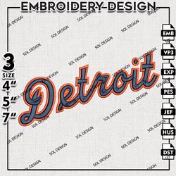 MLB Detroit Tigers Embroidery Design, MLB Embroidery, MLB Detroit Tigers Logo Embroidery, Machine Embroidery Files