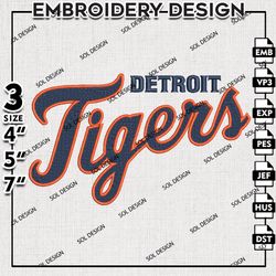 MLB Detroit Tigers Embroidery Design, MLB Logo Embroidery, MLB Detroit Tigers Embroidery, Machine Embroidery design