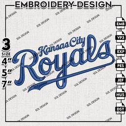 MLB Kansas City Royals Machine Embroidery Design, MLB Embroidery, MLB Kansas City Royals Embroidery, Machine Embroidery