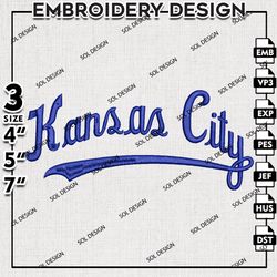 MLB Kansas City Royals Embroidery Design Files, MLB Embroidery, MLB Kansas City Royals Embroidery, Machine Embroidery