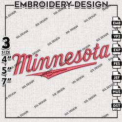 MLB Minnesota Twins Embroidery Design, MLB Embroidery, MLB Minnesota Twins Embroidery Design, Machine Embroidery Files