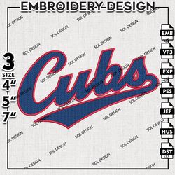 MLB Chicago Cubs Embroidery Design, MLB Embroidery, MLB Chicago Cubs Logo Machine Embroidery, Embroidery Design Files