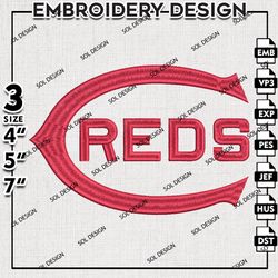 MLB Cincinnati Reds Embroidery Design, MLB Embroidery, MLB Cincinnati Reds Logo Embroidery, Embroidery Design Files