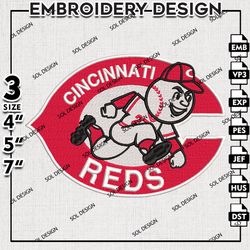 MLB Cincinnati Reds Embroidery Design, MLB Logo Embroidery, MLB Cincinnati Reds Embroidery, Embroidery Design Files