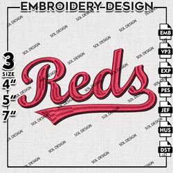 MLB Cincinnati Reds Embroidery Design, MLB Embroidery, MLB Cincinnati Reds Machine Embroidery, Embroidery Design Files