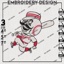 MLB Cincinnati Reds Embroidery Design, MLB Embroidery, MLB Cincinnati Reds Embroidery, Machine Embroidery Design Files