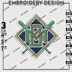 MLB Milwaukee Brewers Embroidery Design Files, MLB Embroidery, MLB Milwaukee Brewers Embroidery, Embroidery Design