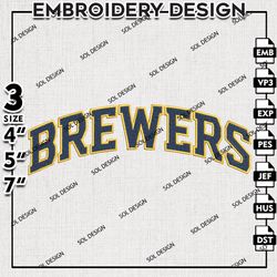 MLB Milwaukee Brewers Embroidery Design files, MLB Embroidery, Milwaukee Brewers Machine Embroidery, Embroidery Design