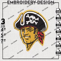 Pittsburgh Pirates Embroidery Design, Pittsburgh Pirates Logo Baseball Embroidery files, MLB Teams, Digital Download