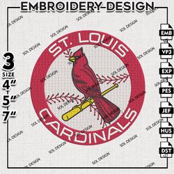 St. Louis Cardinals Embroidery Design, MLB Embroidery, MLB St. Louis Cardinals Embroidery, Machine Embroidery Design