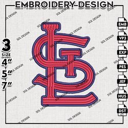 MLB St. Louis Team Embroidery Design, MLB Embroidery, MLB St. Louis Cardinals Machine Embroidery Design