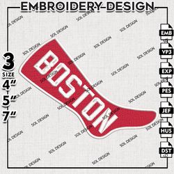 Boston Red Sox Mascot Logo Embroidery File, MLB Embroidery, MLB Boston Red Sox Machine Embroidery Design