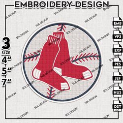 MLB Boston Red Sox Ball Mascot Logo Embroidery File, MLB Embroidery, MLB Boston Red Sox Machine Embroidery Design