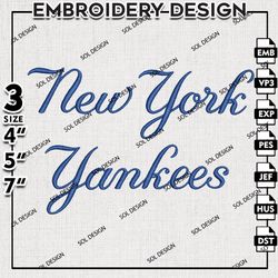 MLB New York Yankees Writing Logo Embroidery File, MLB Embroidery, MLB New York Yankees Machine Embroidery Design