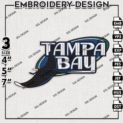 MLB Tampa Bay Rays Embroidery Design, MLB Embroidery, MLB Tampa Bay Rays Embroidery, Machine Embroidery Design Files