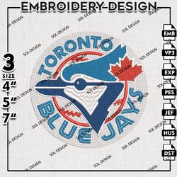 MLB Toronto Blue Jays Machine Embroidery Design, MLB Embroidery, Toronto Blue Jays Embroidery, Machine Embroidery Design