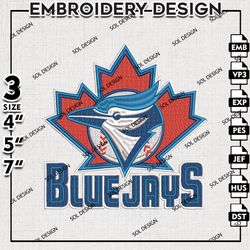 MLB Toronto Blue Jays Embroidery Design, MLB Machine Embroidery, Toronto Blue Jays Embroidery, Machine Embroidery Design