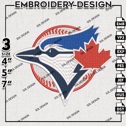 MLB Toronto Blue Jays Logo Embroidery Design , MLB Embroidery, Toronto Blue Jays Embroidery, Machine Embroidery Design