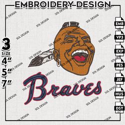 MLB Atlanta Braves Embroidery Design , MLB Embroidery, Atlanta Braves Logo Embroidery, Machine Embroidery Design