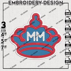 MLB Miami Marlins Embroidery Design , MLB Embroidery Files, Miami Marlins Machine Embroidery, Machine Embroidery Design
