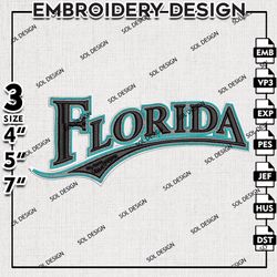 MLB Miami Marlins Embroidery Design, MLB Embroidery, Miami Marlins Machine Embroidery, Machine Embroidery Design Files