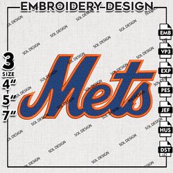 MLB New York Mets Machine Embroidery Design, MLB Embroidery, MLB New York Mets Embroidery, Machine Embroidery Design