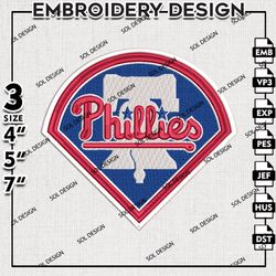MLB Philadelphia Phillies Logo Embroidery Design, MLB Embroidery, MLB Phillies Embroidery, Machine Embroidery Design