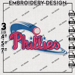 MLB Philadelphia Phillies Embroidery Design, MLB Embroidery, MLB Phillies Logo Embroidery, Machine Embroidery Design